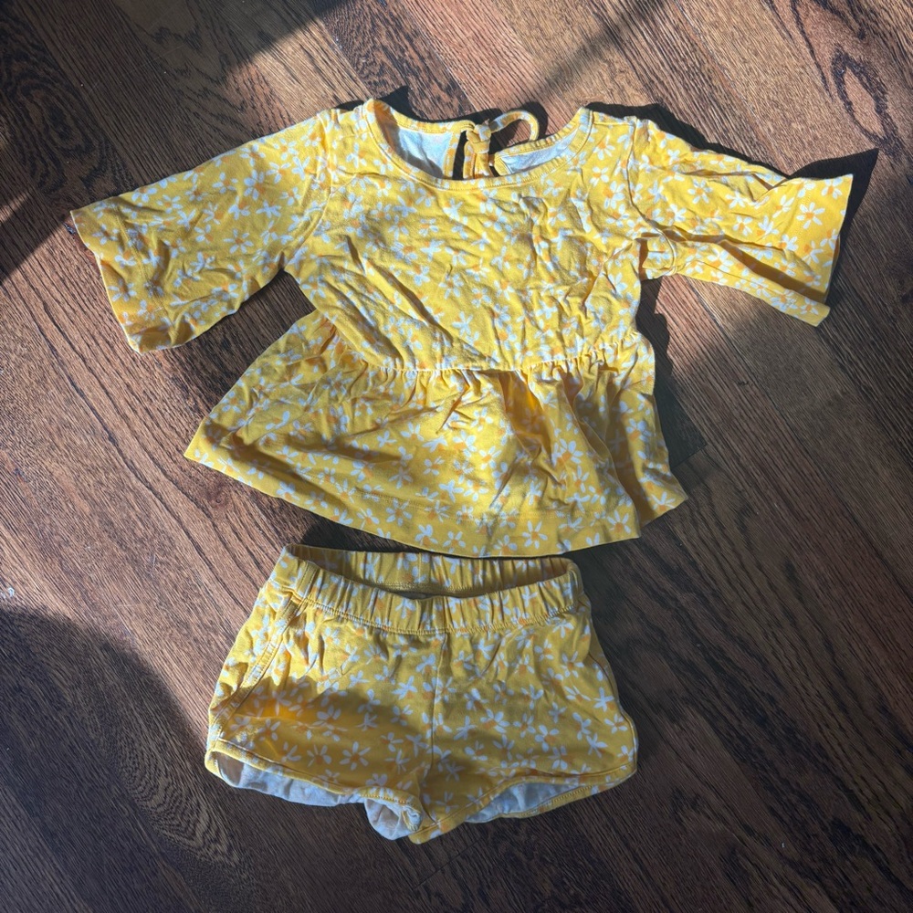 Yellow Floral Toddler Outfit